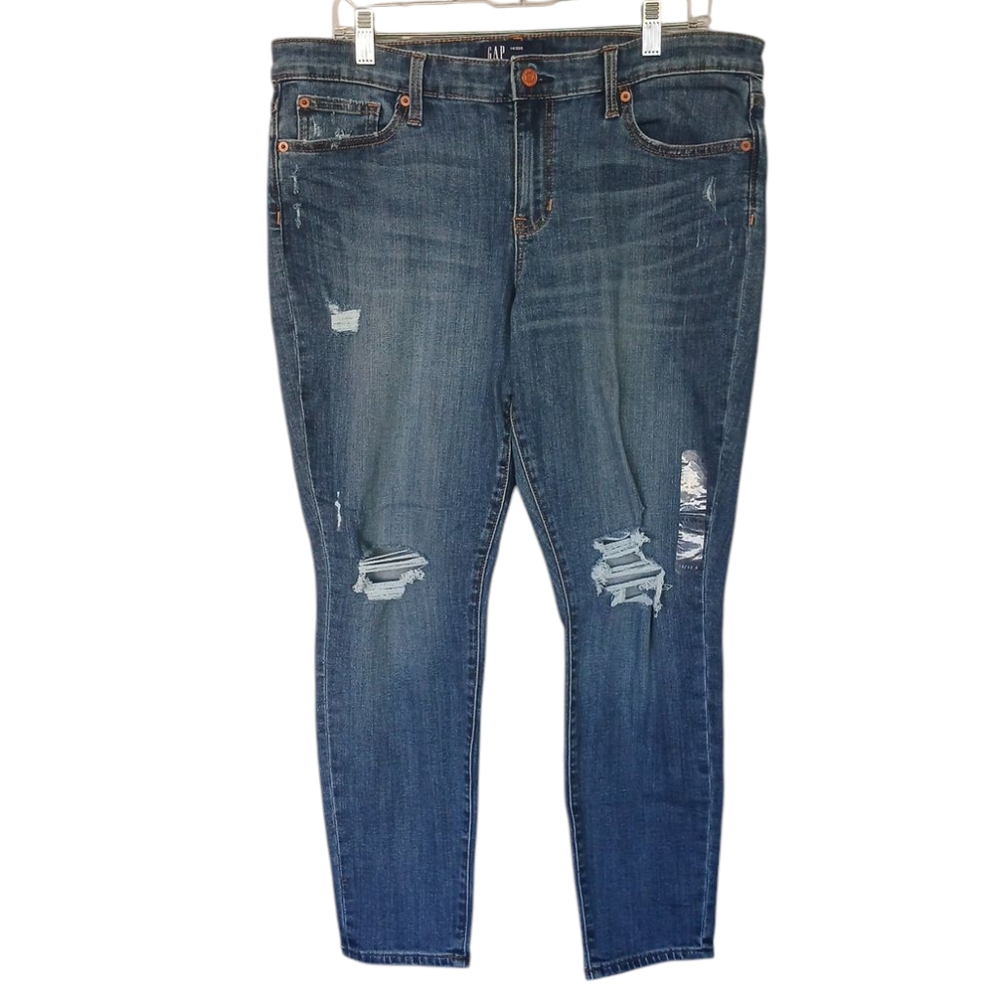 Gap Skinny Leg Distressed Legging Jeans Size 14